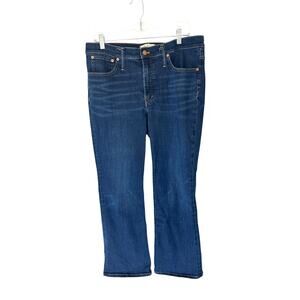 Madewell Button Front Dark Wash Cali Demi-Boot Jeans Size 31 Style NH657